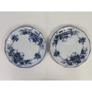 Antique James Edwards & Sons Flow Blue Dinner Plate Vintage Pattern Ironstone